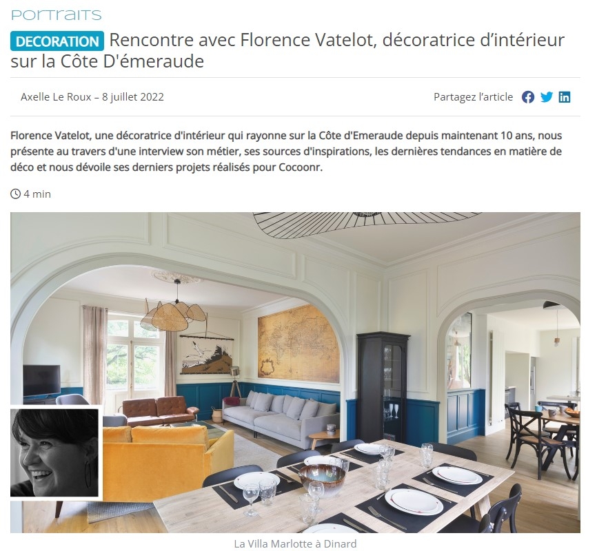 Décoration  Florence Vatelot Décoratrice UFDI à Saint Malo