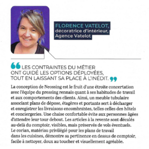 Interview pour le magazine Entretien textile sur l'aménagement d'un pressing.