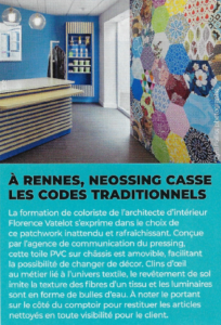 Interview pour le magazine Entretien textile sur l'aménagement d'un pressing.